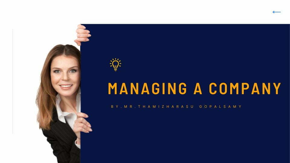 Managing a company